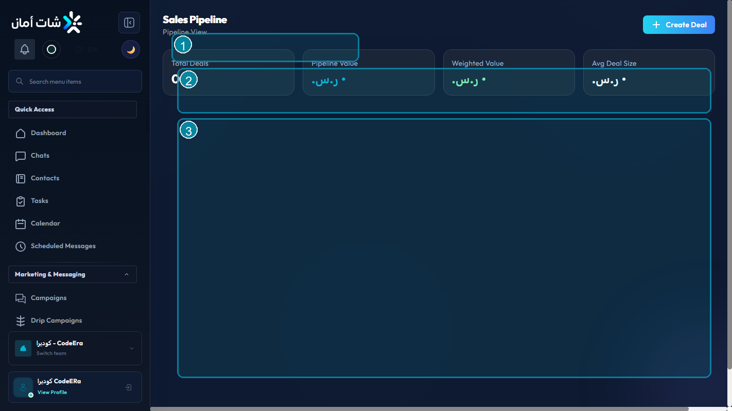CodeEra CRM pipeline inside Chataman