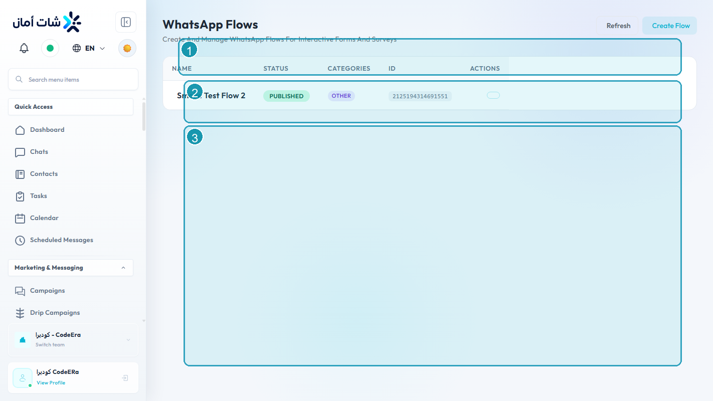 CodeEra WhatsApp flows and automation inside Chataman